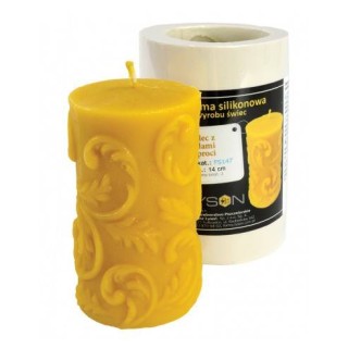 Silikonowa forma na świece - Walec z pędami paproci - wzór FS147