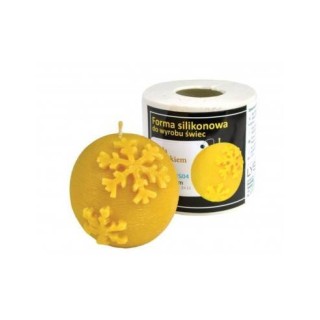 Silikonowa forma na świece - Kula z płatkiem śniegu - wzór FS04