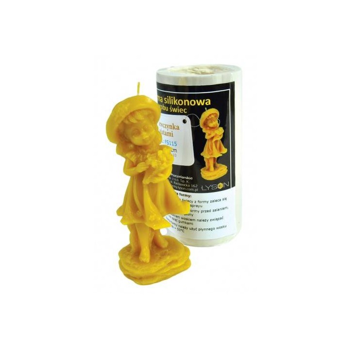 Silikonowa forma na świece - Dziewczynka z kwiatami - wzór FS115