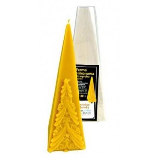 Silikonowa forma na świece - Ostrosłup z choinką - wzór FS28