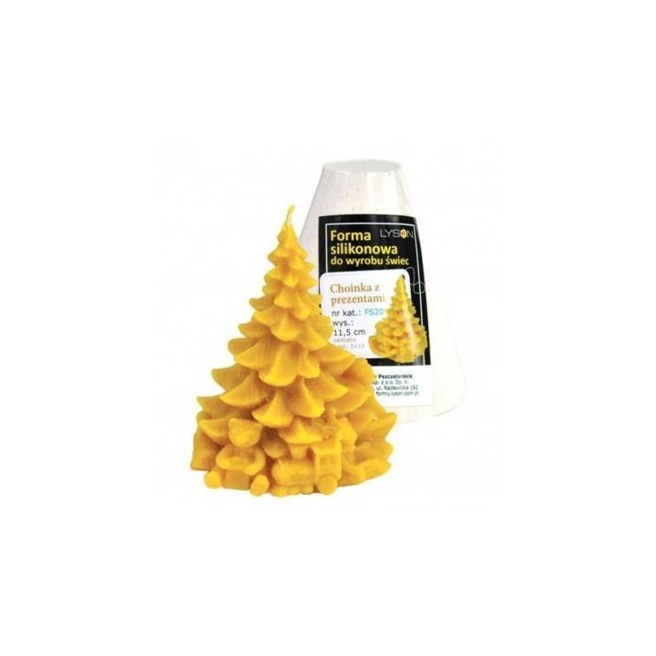 Silikonowa forma na świece - Choinka z prezentami - wzór FS20