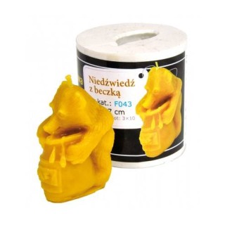 Silikonowa forma na świece - Niedźwiedź z beczką miodu - wzór F043