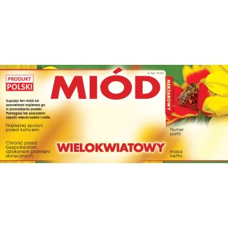 Paczka etykiet na miód wielokwiatowy (100szt) - wzór E1221