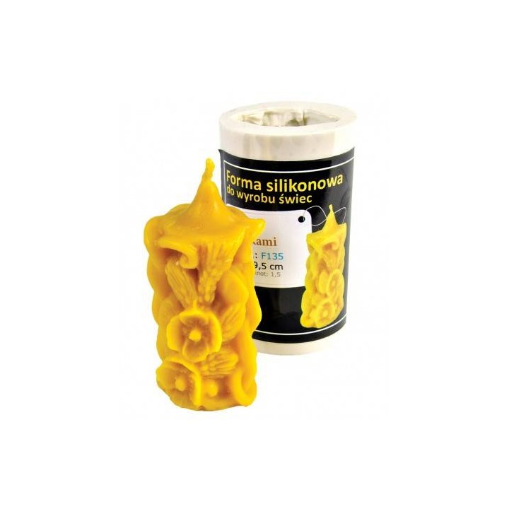 Silikonowa forma na świece - Świeca z makami -  wzór F135