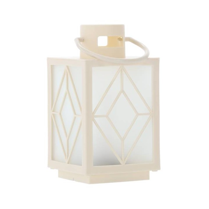 LAMPION ŚWIĄTECZNY Z WKŁADEM LED - BIAŁY - LED2553