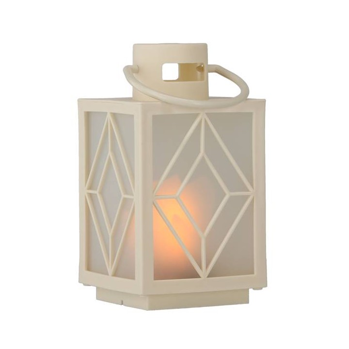 LAMPION ŚWIĄTECZNY Z WKŁADEM LED - BIAŁY - LED2553