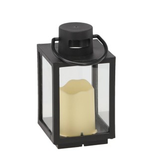 LAMPION ŚWIĄTECZNY Z WKŁADEM LED - CZARNY - LED2539