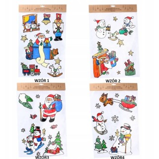 BOŻONARODZENIOWY ZESTAW NAKLEJEK NA SZYBĘ 31 x 47 - LEJ1955