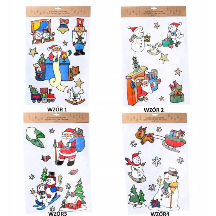 BOŻONARODZENIOWY ZESTAW NAKLEJEK NA SZYBĘ 31 x 47 - LEJ1955