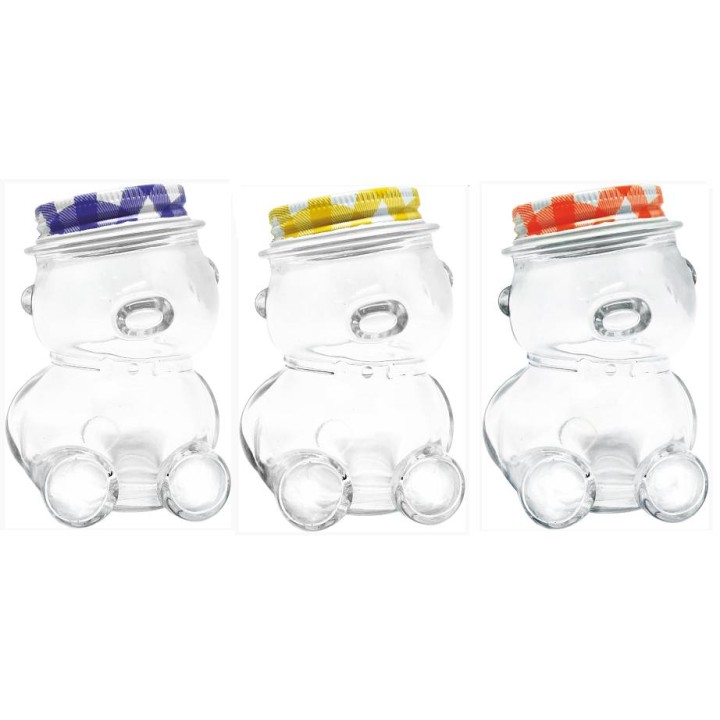 Paczka 8 szt słoiczków miś 150ml z nakrętkami  (8szt) -  wzór A40