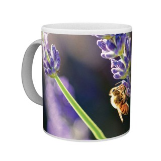 Kubek z motywem pszczelarskim "PSZCZOŁA NA LAWENDZIE" - KUB20