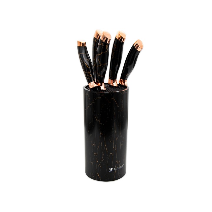 NOŻE W BLOKU - ZESTAW NOŻY KUCHENNYCH 6 ELEMENTÓW MH-6002