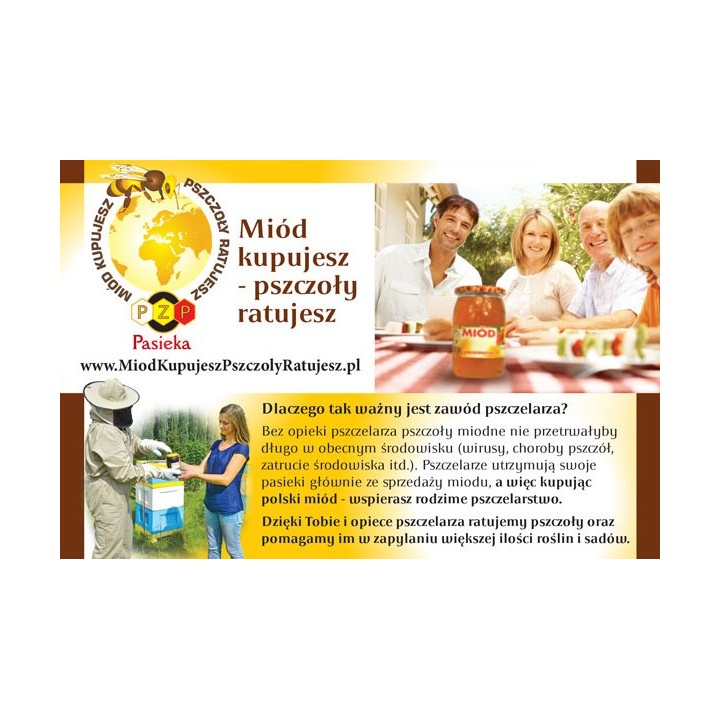 Ulotki informacyjne o miodzie  "10 powodów dla których warto jeść miód" (20szt) - U73