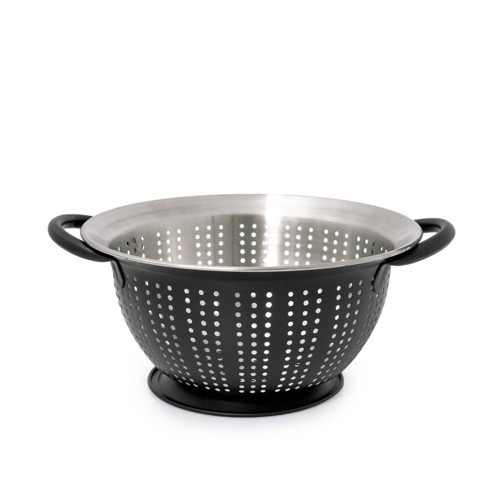 CEDZAK NIERDZEWNY DURSZLAK Z UCHWYTAMI CZARNY 21CM MH-11