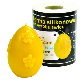 Silikonowa forma na świece - Jajko z kwiatkami - wzór F024