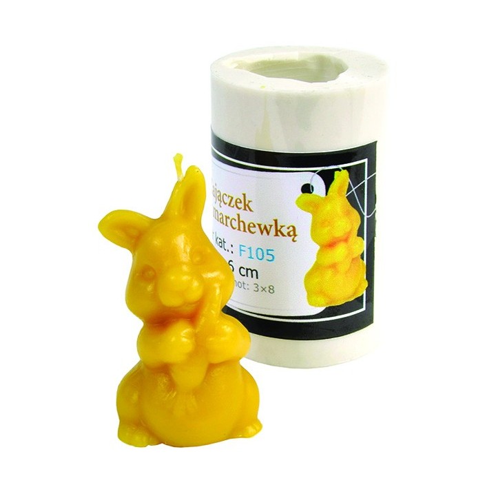 Silikonowa forma na świece - Zajączek z marchewką - wzór F105