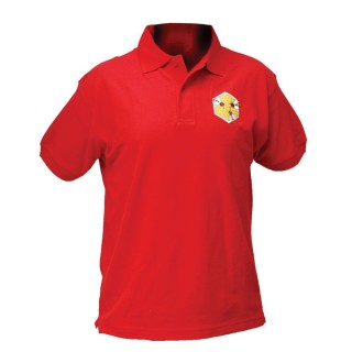 Koszulka polo z haftem dla pszczelarza PSZCZOŁY (czerwona) - rozmiar męski - KA3R
