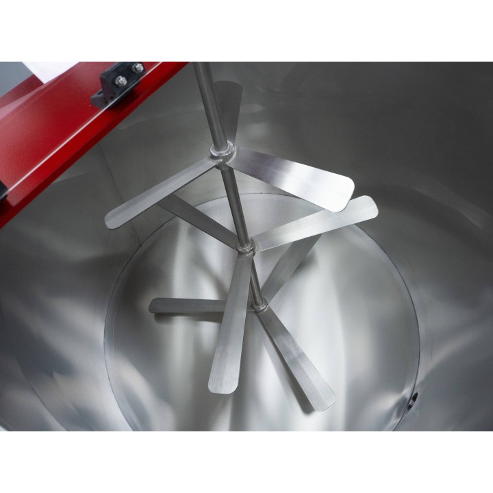 Odstojnik z płaszczem grzewczym, wodnym, do standaryzacji miodu lub mieszania syropu, 1000 kg (grzanie 230V / napęd 400V)