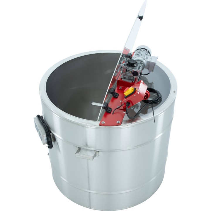 Odstojnik z płaszczem grzewczym, wodnym, do standaryzacji miodu lub mieszania syropu, 1000 kg (grzanie 230V / napęd 400V)