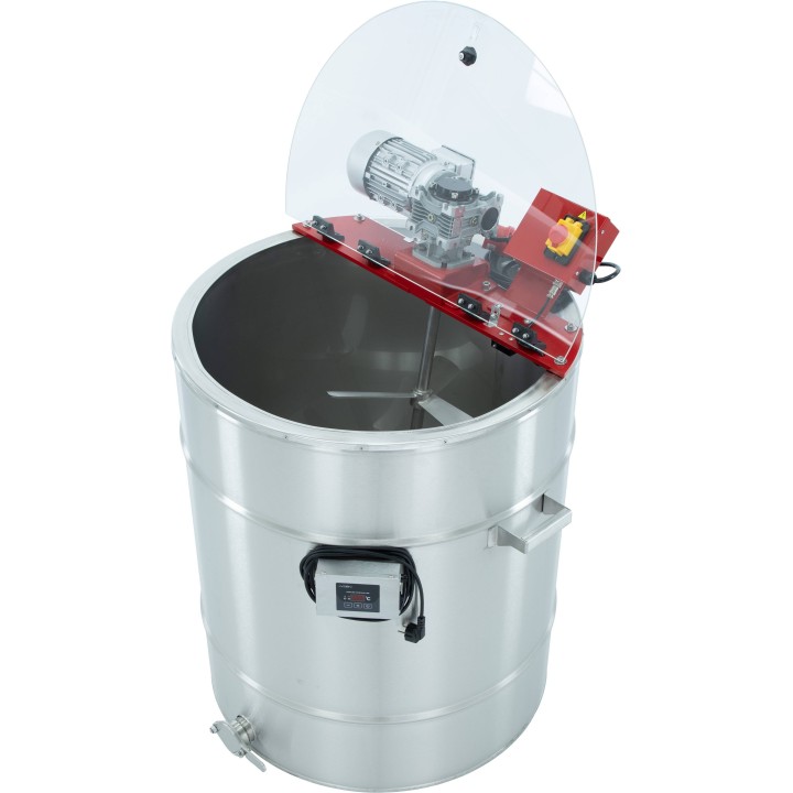 Odstojnik z płaszczem grzewczym, wodnym, do standaryzacji miodu lub mieszania syropu, 500 kg (grzanie 230V / napęd 400V)