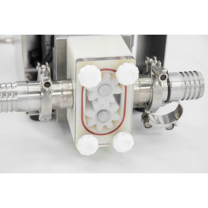 Urządzenie ssąco-tłoczące do kremowania i przepompowywania miodu 230V / 0,55kW, moduł zębaty, wersja kompaktowa