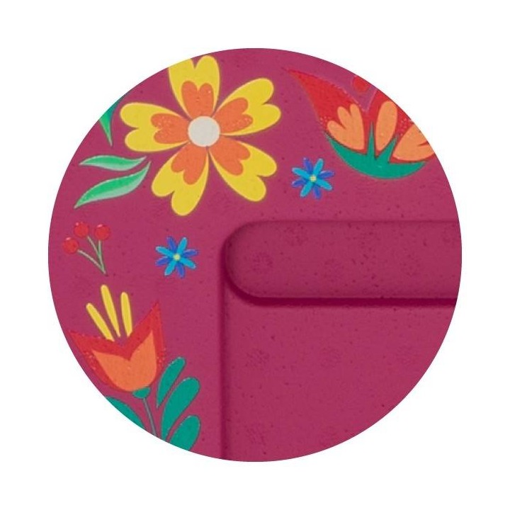 Ul wielkopolski OPTIMA, ciemnoróżowy, nadruk - kwiatki, nieskręcony