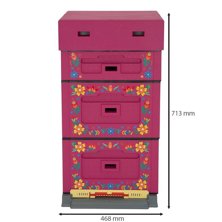 Ul wielkopolski OPTIMA, ciemnoróżowy, nadruk - kwiatki, nieskręcony