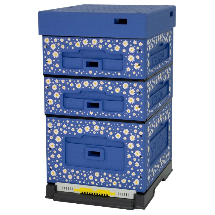 Ul Dadant OPTIMA, ciemnoniebieski, nadruk - stokrotki, nieskręcony