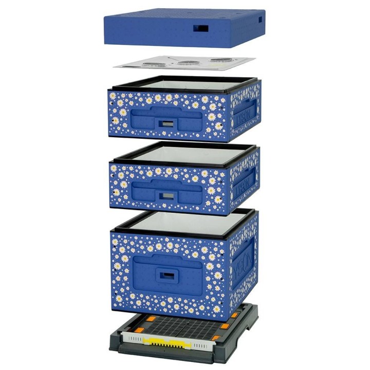 Ul Dadant OPTIMA, ciemnoniebieski, nadruk - stokrotki, nieskręcony