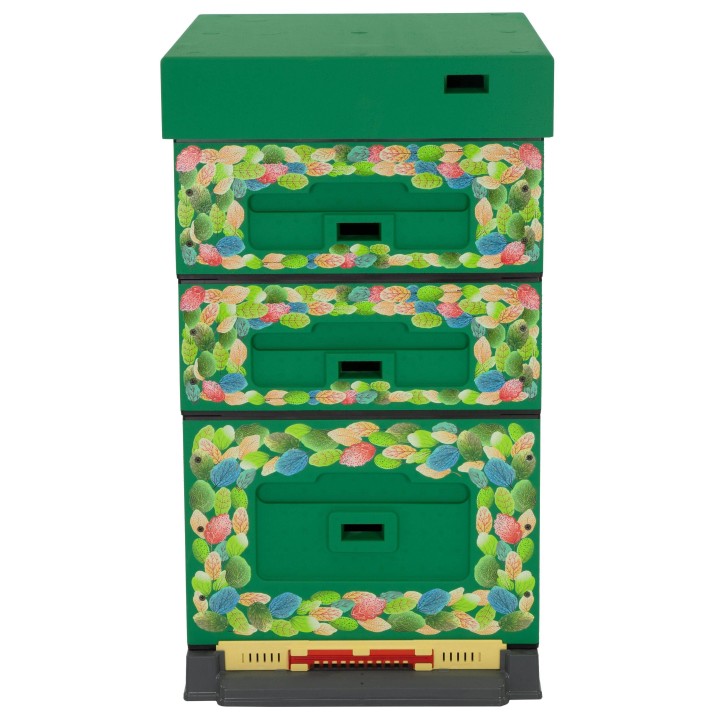 Ul Dadant OPTIMA, ciemnozielony, nadruk - liście, nieskręcony