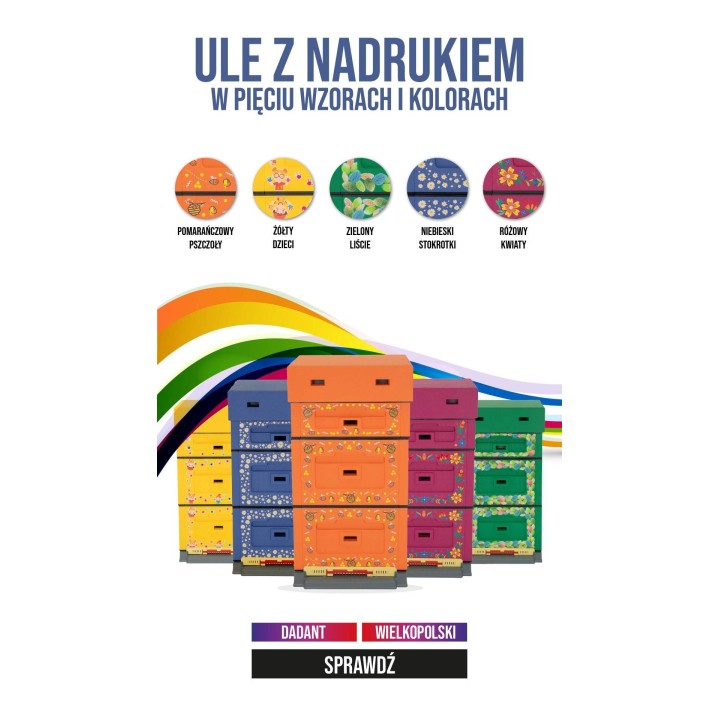 Ul Dadant OPTIMA, ciemnozielony, nadruk - liście, nieskręcony