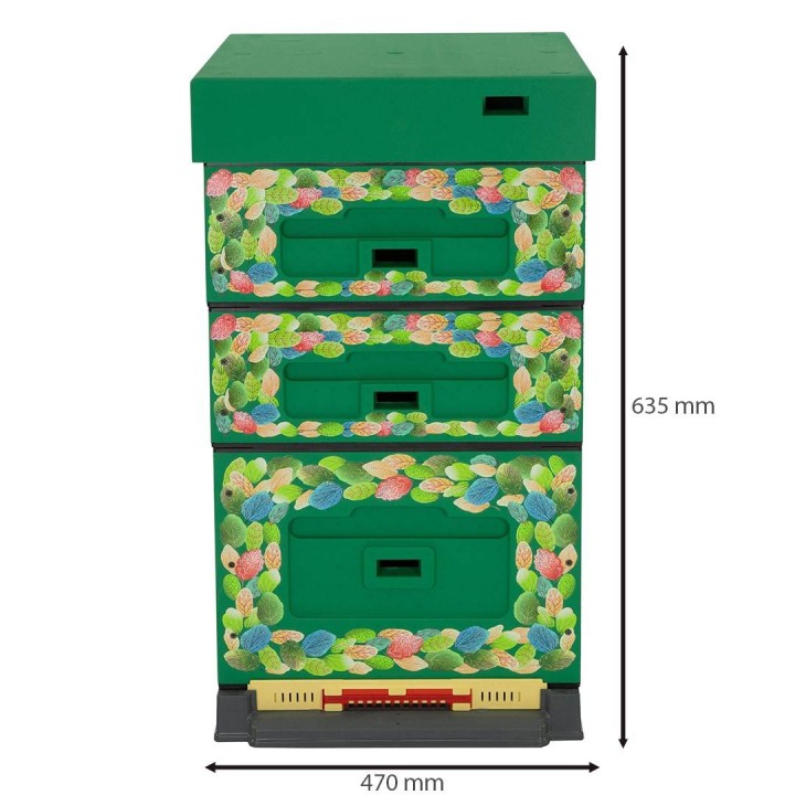 Ul Dadant OPTIMA, ciemnozielony, nadruk - liście, nieskręcony