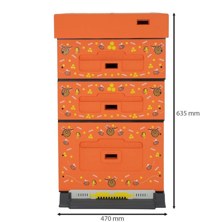 Ul Dadant OPTIMA, pomarańczowy, nadruk - pszczoła, nieskręcony