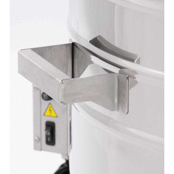 Odstojnik nierdzewny z płaszczem grzewczym 100 l / ~140 kg, 230V, zawór nierdzewny 6/4", stożkowe dno – PREMIUM