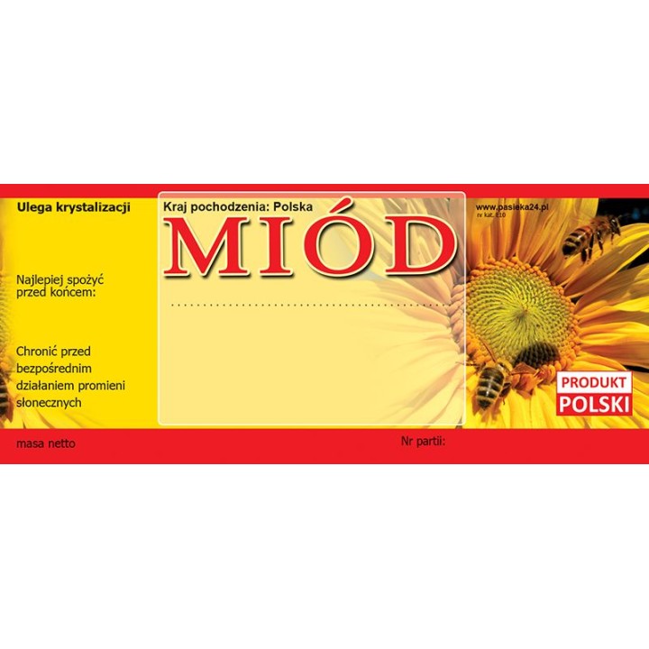 Paczka etykiet na miód – wzór E10