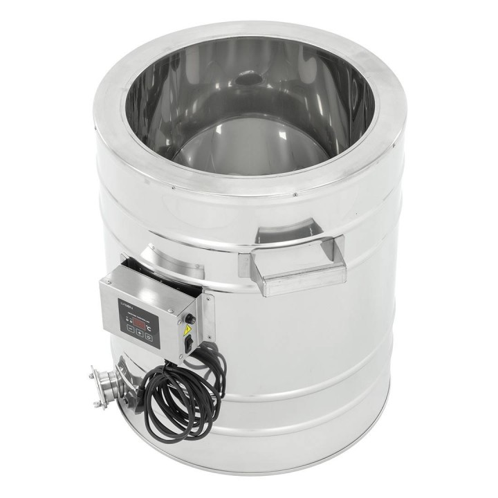 Odstojnik nierdzewny z płaszczem grzewczym 50l, 230V, zawór nierdzewny 6/4'', dno stożkowe - PREMIUM