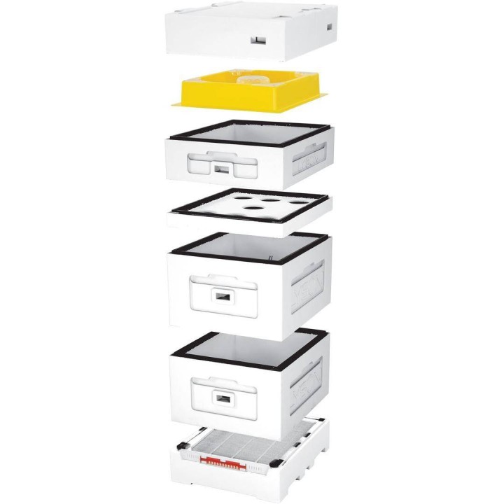 Ul wielkopolski 12-ramkowy z dennicą wysoką higieniczną, z podkarmiaczką plastikową 7,5 l, niemalowany - PREMIUM