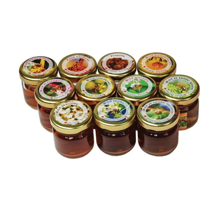 Paczka etykiet mini okrągłych na miód lipowy (100szt) - wzór EK3