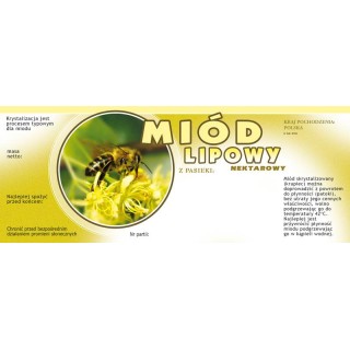 Paczka dużych etykiet na miód lipowy - wzór E101