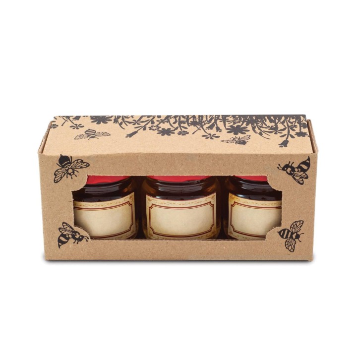 Pudełko Ozdobne na 3 słoiki 35 ml (10szt) – P20B