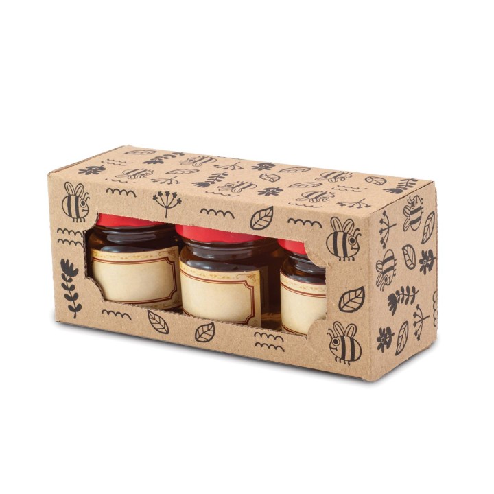 Pudełko Ozdobne na 3 słoiki 35 ml (10szt) – P20a