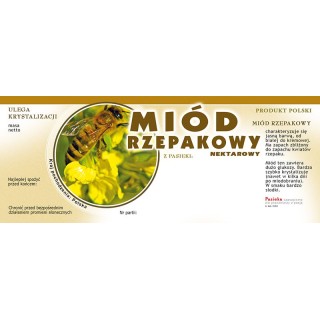 Paczka dużych etykiet na miód rzepakowy - wzór E103