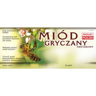 Paczka etykiet na miód gryczany – wzór E14