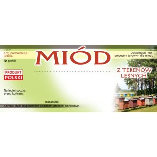 Paczka etykiet na miód z terenów leśnych (100szt) - wzór E94