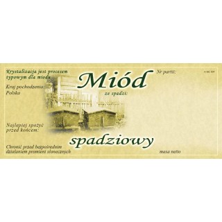 Paczka etykiet na miód spadziowy - wzór E34