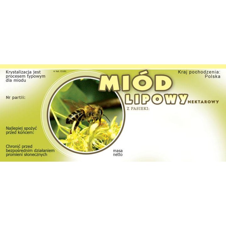 Paczka etykiet na miód lipowy (100szt) - wzór E1101