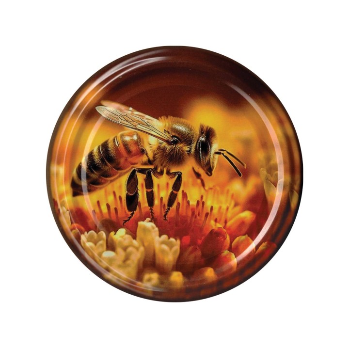 Paczka DUŻYCH nakrętek na słoiki z miodem (50szt) - wzór ND118