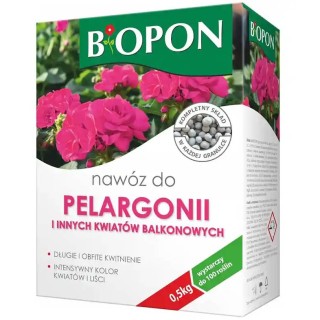BIOPON - nawóz do pelargonii i innych kwiatów balkonowych gran. 0,5kg - BP2013