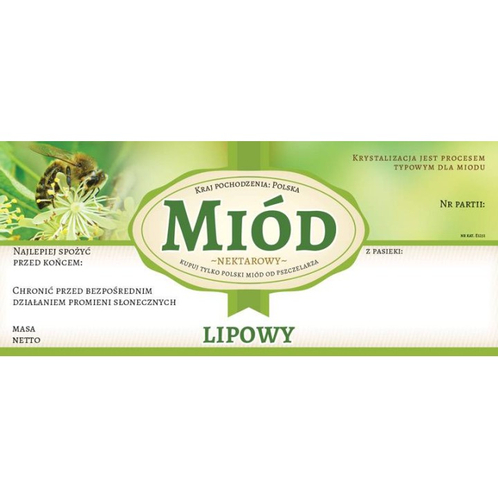 Paczka etykiet na miód lipowy (100szt) - wzór E1251
