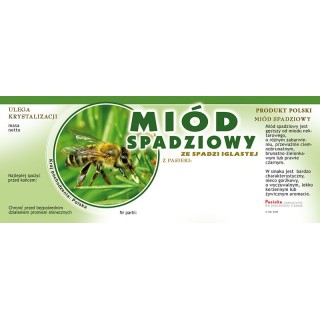 Paczka dużych etykiet na miód ze spadzi iglastej (100szt) - wzór E104